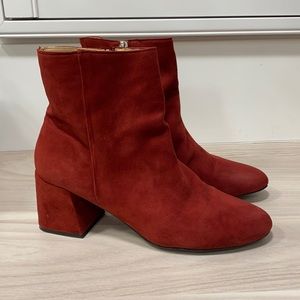 SCHUTZ Red Brown Booties, size 10